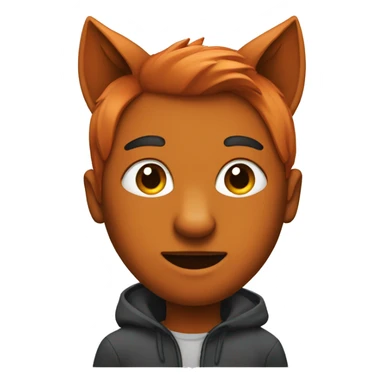 a person with a fox head sticker