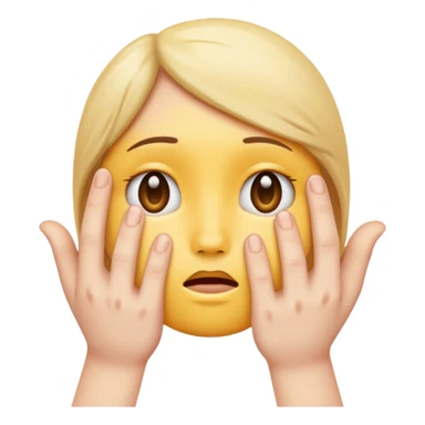 hands caressing sad emojis face sticker