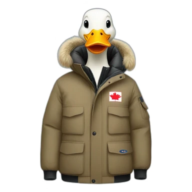 duck wearing a Canada goose jacket sticker