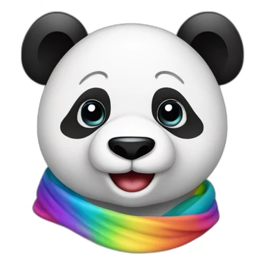 Mannelijke panda met Rainbow sjaal om sticker
