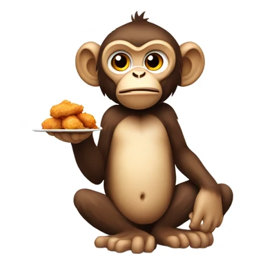 Monkey with fries chicken sticker