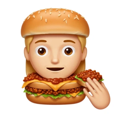 person eating sloppy joe sticker