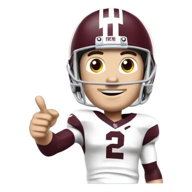 Johnny manziel in a Texas a&m maroon uniform holding up one thumb  sticker