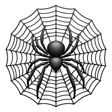 cute black spider web sticker