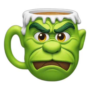 Grinch face shaped mug sticker