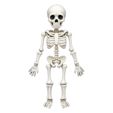 full sized skeleton, clean and simple, white bones sticker