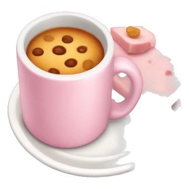 Light pink mug and food plate sticker