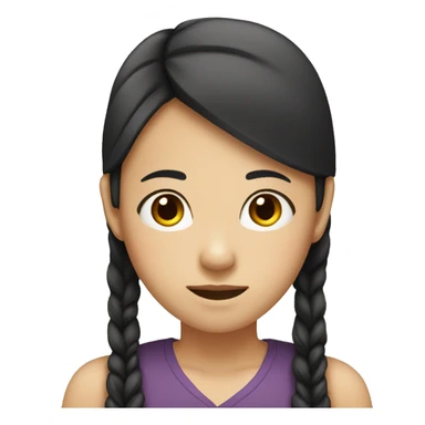 asian girl with black man beard  sticker