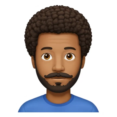 black man with beard, mustache, and short afro sticker