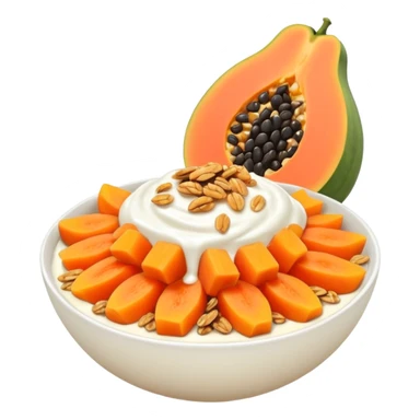 papaya with yogurt granola and honey sticker