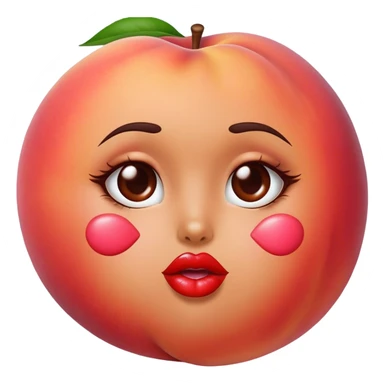 peach with lipstick kisses on it sticker