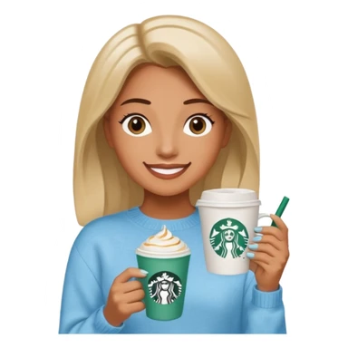 Preppy with nails and Starbucks smile sticker