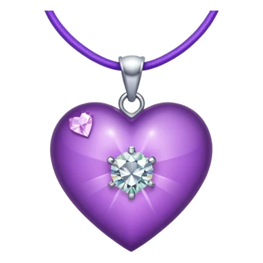 purple heart with diamond necklace around it sticker