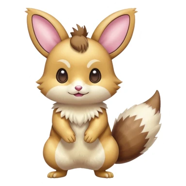 Kawaii Shiny Colorful Pastel-Furret-Emolga-Eevee-fusion Full Body sticker