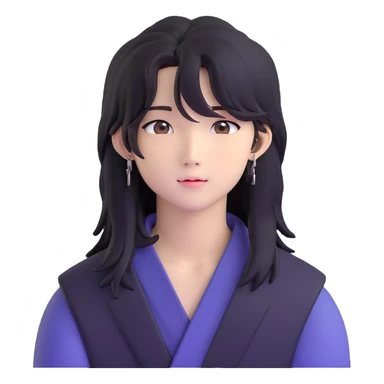 Hyunjin from Stray Kids, K-pop idol with long hair sticker