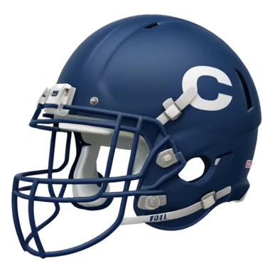College football player helmet in a deep, dark color sticker