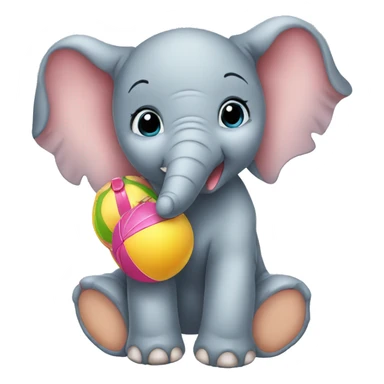 Baby elephant with toys sticker