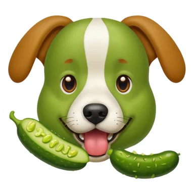 Pickle eating a dog sticker