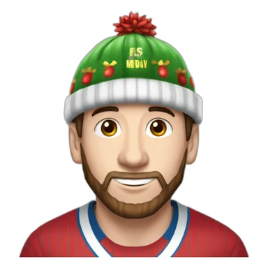 Messi con un gorro de navidad sticker