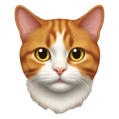 Scotch fold ginger cat with tricolour kitty sticker