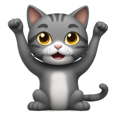 cat with arms sticker