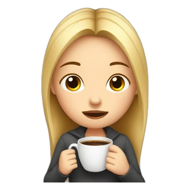 tired girl drinking coffee sticker