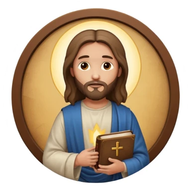 Jesus with bible circle avatar sticker
