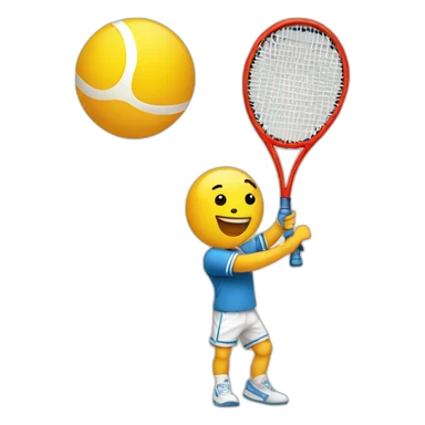 Ballon avec une balle de tennis sticker