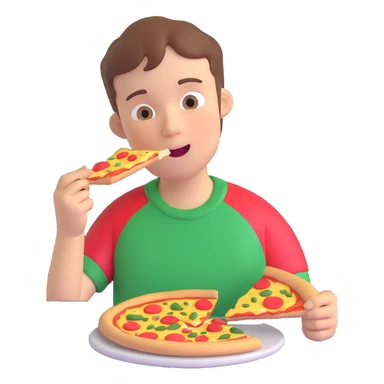 Boy Eating Pizza  sticker