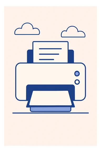 white printer, minimal, clean, modern style sticker