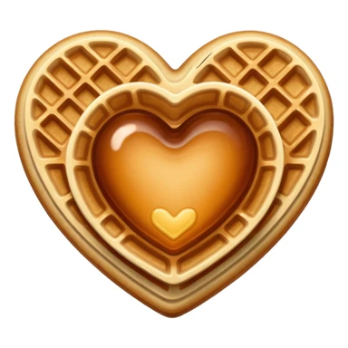 Beige heart waffle emoji sticker