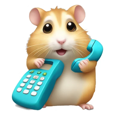 hamster calls on the phone sticker