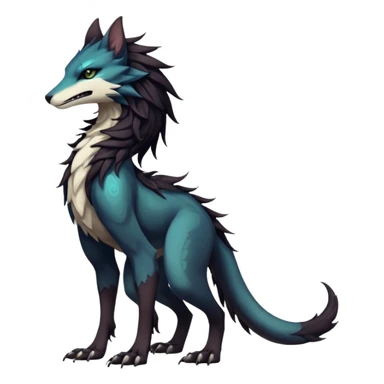 badass elegant wild beautiful natural badass futuristic epic exotic anthro modern furry cyborg-sergal-vernid-creature, full body, dark-brown-black-gradient pretty hair, with a long tufted tail, aesthetic, art by LiLaiRa, art by art by Falvie sticker