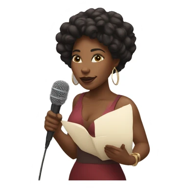 Beautiful Black woman doing poetry with mic sticker