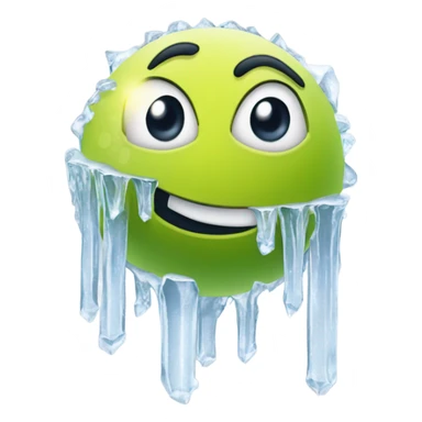 Frozen tennis ball with icicles sticker