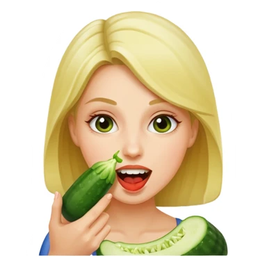 Ember a szájába veszi az uborkát sticker