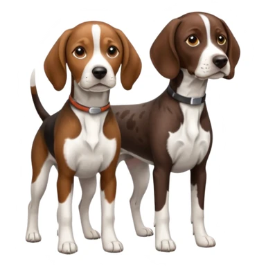 beagle and german shorthaired pointer sticker