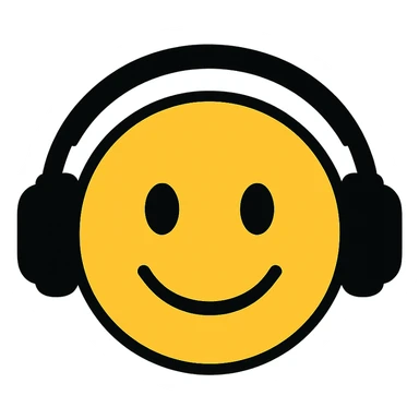 emoji with headphones sticker