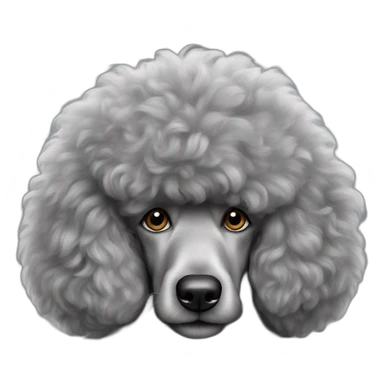 Big Xl size grey fuzzy poodle sticker