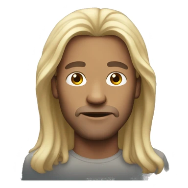 men with long hair sticker