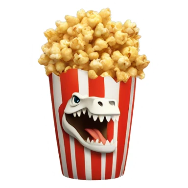 Popcorn with chicken legs and t rex arms sticker