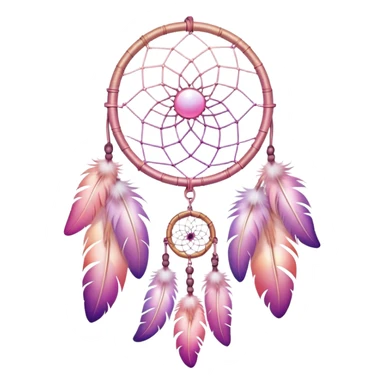 Iridescent pastel pink gradients dreamcatcher sticker