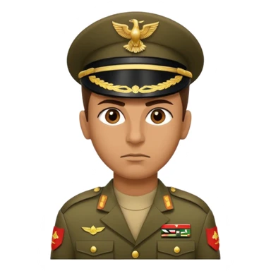 A portrait of an Iraqi soldier, shown from head to chest sticker