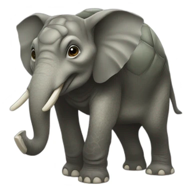 Tortue sur un éléphant sticker