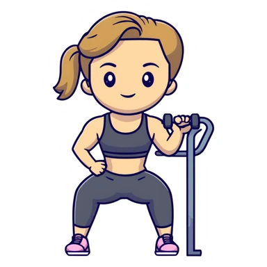 A dark blonde girl with a look gym sticker