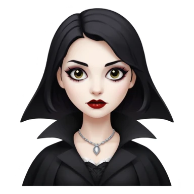 Women Vampire with black & white coat dress sticker