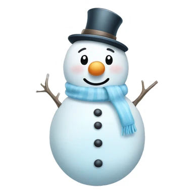 Very Cute white and light blue snowman sticker