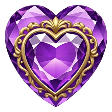 rococo heart gem purple sticker