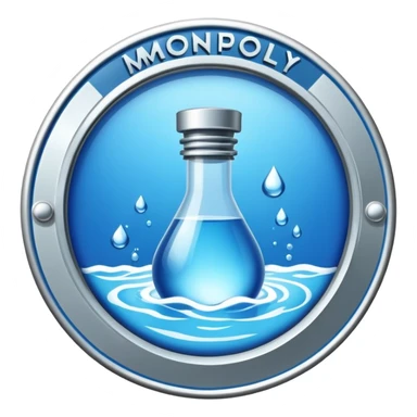 water works monopoly badge  sticker