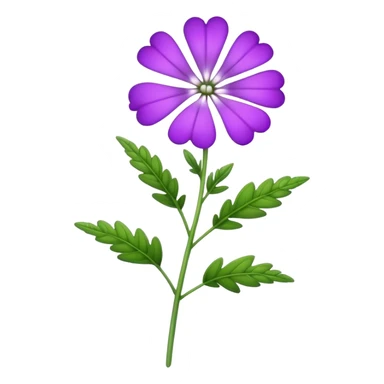 single Verbena flower, stem sticker